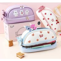 Kawaii Pencil Case Large Capacity Pencil Box Pouch Holder Box Office School Supplies for Kids Pretty Stationery Organizers Gift