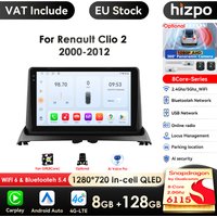 Hizpo 9 Zoll drahtloses Carplay Android Auto Auto Multimedia-Player für Renault Clio 2 360-Carplay 4g Autoradio ° Kamera
