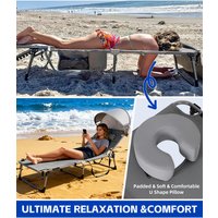 Dual-Purpose Folding Beach Lounge Chair Sunshade Outdoor Camping Back-Basking Artifact Portable Sitting And Lying Down Bed
