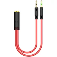 Y Splitter Cable 3.5mm 2 in 1 Male To Female AUX Audio Cable MP3 MP4 Stereo Plug Adapter Jack For Headset Headphone computer