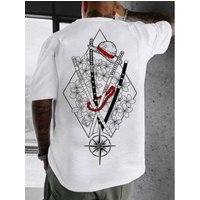 2025 One Piece Luffy Printed Cotton Short-sleeved American Loose Men's and Women's Summer Breathable Sport Round-neck T-shirt