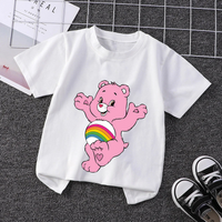 Caring Bears Children T-shirt Summer Clothing Cartoon Short-sleeved Top Kids Fashion Girls Clothes Crewneck Pullover T Shirts