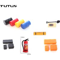 RC Crawler Accessory Set 1/18 1/24 1/30 Scale Storage Box Oil Drum Toolbox Shovel Realistic Decor Parts for SCX24 RC Car Model