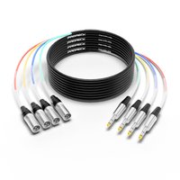 Snake Cable, 4-Channel Shielded Audio Cable 1/4'' TRS to XLR Male, with Color-Marked Connectors for Professional Stage