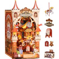ROBOTIME Rolife Fairytale Amusement Park Book Nook 3D Wooden Puzzle with Carousel Romantic Handmade Gift for Him/Her