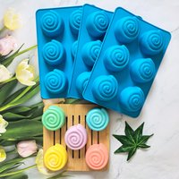 6-Cavity Large Snail-Shaped Cake Silicone Mold for Baking Mousse Cakes, 3D Chocolate Cream French Dessert Mold