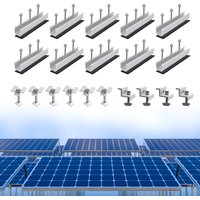 6er/10er-Set Solarpanel-Aluminium-Montagesatz Halterungsschiene Trapezblech Flachdach PV-Montagesatz Schienenhalterung