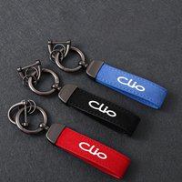Fashion Solid Color Flip Fur Keychain Lanyard Business Gift Key Chain For Renault Clio 2 3 4 5 MK2 MK3 MK4 Accessories