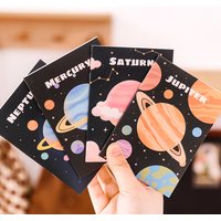 Student Reward Planet Notebook Stationery Cute Mini Notepad School Supply Space Teacher's Gift for Boys Girls Study 64K