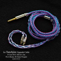 for 8 Core Tanchjim OLA Bunny 4U Kara Oxygen Upgrade Cable 3.5mm with Mic 4.4mm Balanced HiFi Earphone Wire