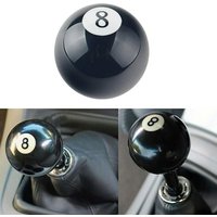 Shift Knob Black 8 Ball Billiard Acrylic Gear Shift Lever Shift Knob/Universal Fit Compatible Manual Car Transmission Accessory