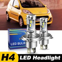 1pc/2Pcs For Peugeot 107 2005-2023 Car Headlamp 12000lm H4 9003 LED Headlight Hi/Low Beam Bulbs Canbus 6000k Accessories
