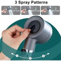 3 Modes Shower Head with Filter High Pressure Water Saving Massage Body Scalp UK