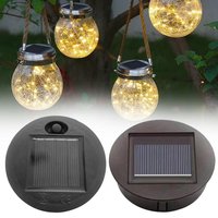 Solar Lamp Base With LED Bulb 8cm Solar Lights Replacement Auto On Off Battery Box For Outdoor Garden DIY Lanterns 1Piece