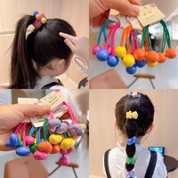 2PCS Ball Color Girls Lovely Elastic Hair Bands Kids Princess Hair Accessories Children Hair Ties Baby Headwear