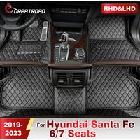 Car Floor Mats For Hyundai Santa Fe 6/7 Seats 2019 2020 2021 2022 2023 Custom Auto Foot Pads Carpet Cover Interior Accessories