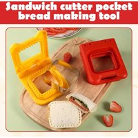 Square Sandwich Cutter, 2-In-1 Sandwich Cutter and Sealer, Pocket Sandwiches Cutter, Sandwich Cutters for Kids Fun Lunchables