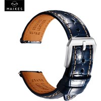 Maikes Luxus-Schnellverschluss-Leder-Uhrenarmband 20 mm 22 mm Zubehör Uhrenarmbänder Armbänder für Breitling Omega Blue Uhrenarmband
