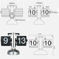 Page Turning Automatically Digital Auto Flip Clock Quartz Movement Removable Quartz Time Clocks Accurate Easy To Adjust