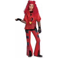 Descendants 4 Red Cosplay Costume Movie The Rise of Red Roleplay PU Leather Jacket Pant Halloween Disguise Party Dress Up Suit