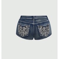 Low Rise Distressed Denim Shorts Female Jeans Womens Jeans Shorts Vintage Y2K Punk Style Embroidered Hot Pants