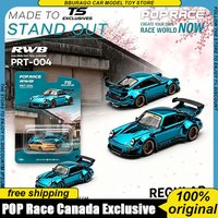 Pre-Sale Pop Race 1:64 Canada Exclusive Collection Featuring Rwb 930 Teal Chrome & Top Secret Supra Gt-300 Diecast Models Toys