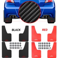 Set Car Auto Splash Guards Mud Flaps Carbon Fiber Effect Molded Mudguards Fender Cover Front Rear Accessories Van SUV RED Black
