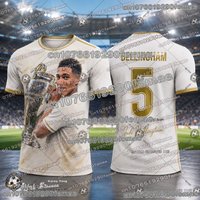 New Jude Bellingham 3D Print Football T Shirt Kids Casual Sports Fan Top Comfortable Summer Tee For Outdoor Play And Training