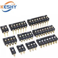 10pcs/lot Slide Type SMT SMD Dip Switch, 2.54mm Pitch 2 Row 4 Pin 2 Position / 8 pin 4 Position / 16 pin 8 Position