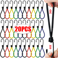 Camping Tent Elastic Rope Hook Fixed Bungee Cords String Carabiner with Hooks Heavy Duty Strap Loop for Tarpaulin Canopy Luggage