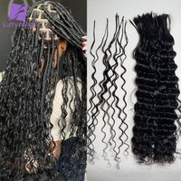 Pre Divided Braiding Curly Hair Human Hair Bulk Double Drawn Burmese Remy No Weft Hair Extensions Boho Box Braids Hair Bundles