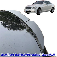 For Mercedes Benz Accessories S-Class W221 2008-2013 3Pcs Car Ducktail Rear Trunk Spoiler Wing Gloss Black Hard ABS