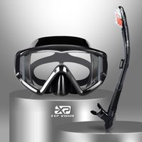 Dry Snorkel Set, Pano 3 Window Snorkel Mask, Anti-Fog Scuba Diving Goggle and Snorkel, Adult Snorkeling Swim Mask with PC Lens image 4