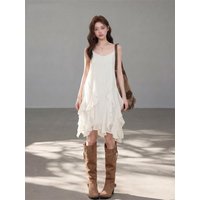 Sweet And Spicy Chiffon Halter Dress Women's Spring 2026 Waist Cinching Design Pure Desire A-Line Short Skirt Casual Wear