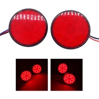 1 Pair Red 24 SMD LED Round Motorcycle Tail Light Universal 12V Mini Motorbike Reflector Turn Signal Brake Stop Lamp