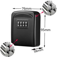 Metal Key Lock Box Outdoor Wall Mounted Keychain Storage Box 4 Digit Combination Password Security Lock Storage Secret Safe
