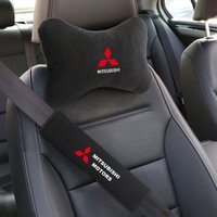 Car Seat Headrest Neck Pillow Belt Shoulder Pads for Mitsubishi Outlander Lancer 10 9 ASX L200 Pajero Triton Auto Accessories
