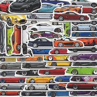 70Pcs Car Stickers JDM Graffiti Stickers DIY Decorative Notebook Waterproof Stickers