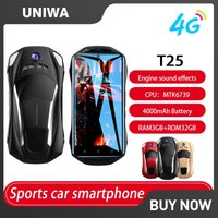 UNIWA T25 4G Stylish Smartphone Engine Sound Sports Car Appearance 4.5” Android 8.1 Dual SIM 3GB+32GB 4000mAh Whatsapp Cellphone