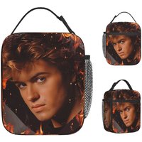 George Michael Music Lunch Bag For Women Graphic Design Lunch Box Picnic Cooler Bag Portable Insulated Oxford Thermal Handbags
