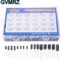 500PCS/lot 0.1UF-1000UF 24Values Aluminum Electrolytic Capacitors 16-50V mix Electrolytic capacitor Assorted kit and storage box