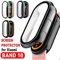 Tempered Glass Screen Protectors for Xiaomi Mi Band 10 HD Anti-scratch Protective Film Hard PC Bumper Cover for Mi Band 10 Case