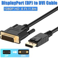 DisplayPort to DVI Cable DP to DVI-D Adapter Cord Display Port to DVI Male to Male Converter Gold-Plated 1080P@60Hz for Monitor