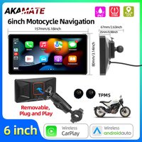 6inch Motocycle Navigation Display Wireless CarPlay Android Auto Monitor Bluetooth Portable Motorcycle Waterproof Screen