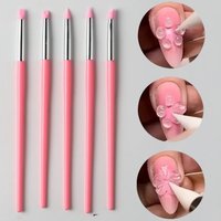 5Pcs Silicone Nail Art Brushes Set 3D Carving Emboss Shaping Pen Gel Sculpting Dotting Manicure Tool for Nail Art Design