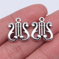 WYSIWYG 10pcs 17x16mm Antique Silver Color Musical Instruments Charms Pendant For DIY Jewelry Making Jewelry Craft Findings