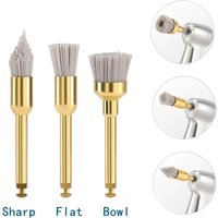 10pcs/lot Dental Polishing Brush Flat/Sharp/Bowl Type Aluminum Oxide Prophy Brushes Teeth Whitening Dentistry Accessories