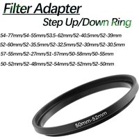 Camera Lens Filter Adapter Ring Step Up & Down Filter Ring Adapter 52-52/52-50/50-55/58-49/51-57/52-48mm Camera Lens Accessories