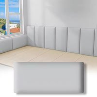 5PCS 3D Soft Wall Panel Safe Anti-Collision Wall Pad Self Adhesive Leather Rectangular Peel and Stick Headboard for Kids Bedroom