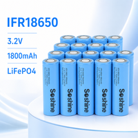 18650 LiFePO4 Battery 3.2V 1800mAh 5A Rechargeable Cell for Solar Light Flashlight DIY Pack 2000 Cycle Outdoor Use Kit